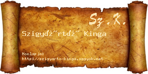 Szigyártó Kinga névjegykártya