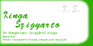 kinga szigyarto business card